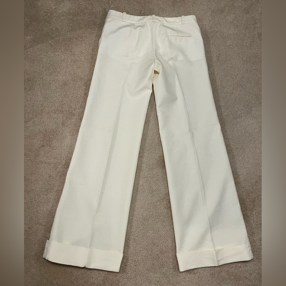 Chloe white ribbed, wide legged cuffed pants Sz T42 (US size 10) - Picture 4 of 10